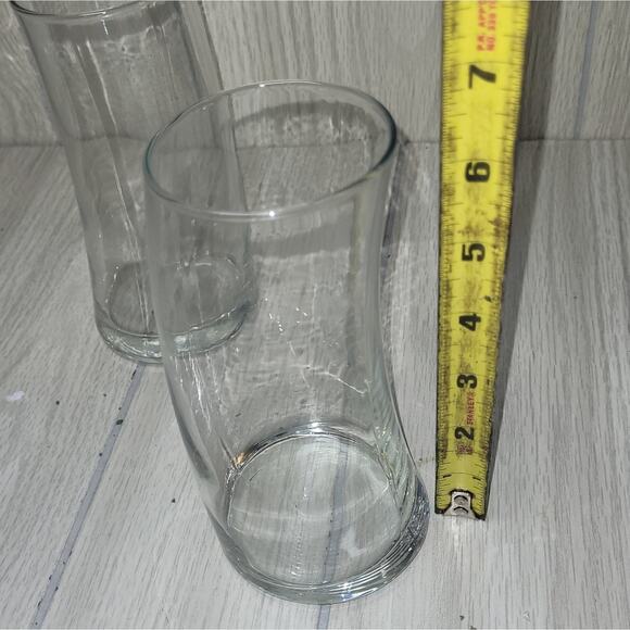Vtg Swerveware Glasses Set Of 2 Barware Cooler Drinking Water Glasses Curved Fun - Picture 7 of 8